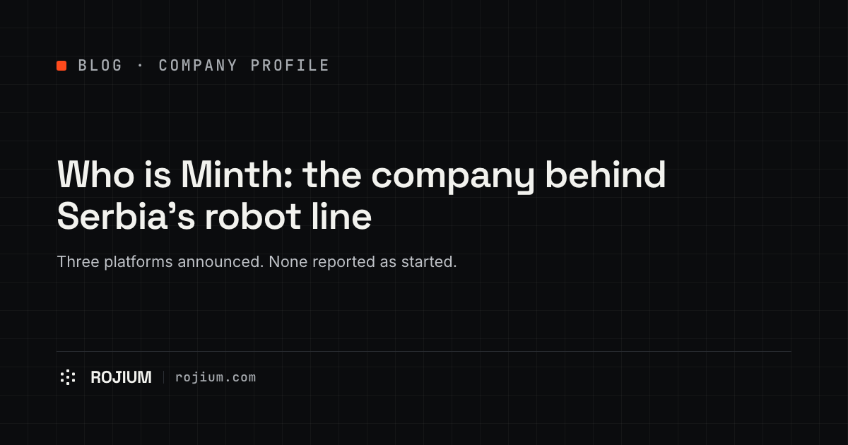 Who is Minth: the company behind Serbia's robot line, in one profile