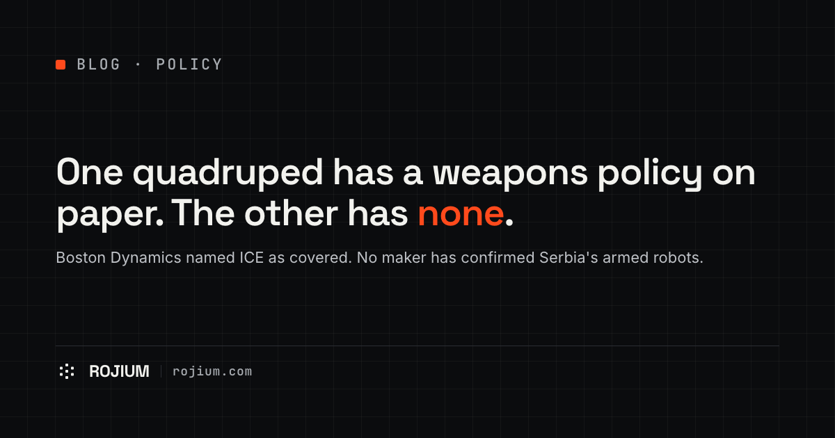Boston Dynamics' weapons ban covers ICE too - the platform behind Serbia's armed robot dogs has no published policy